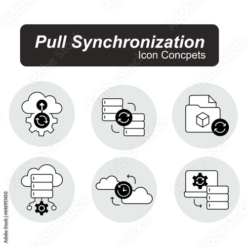 Pull data sync icon. Pull data synchronization icon. Data pull. Pull syncing. Data sync pull. Vector Editable Icon.