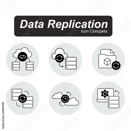 Data Replication icon. Database replication Vector Editable Stroke Icon.