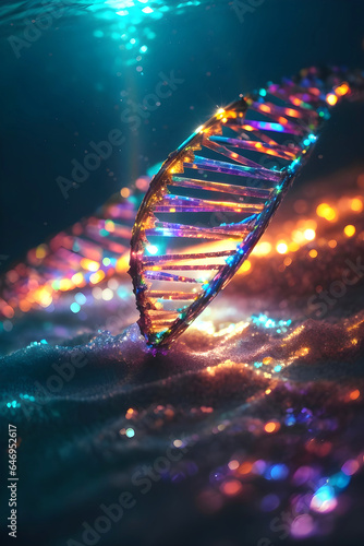 DNA structure underwater.