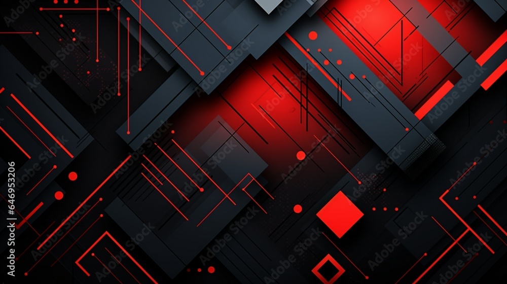 Geometric background with a minimum. combination of dynamic black forms and red lines. Geometric background with a minimum. combination of dynamic black forms and red lines.