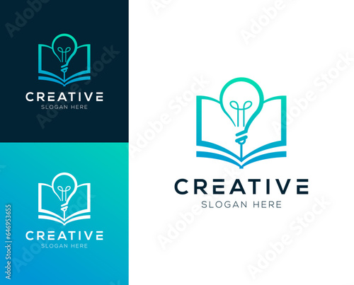 Smartpen, education, smartbook logo design vector illustration