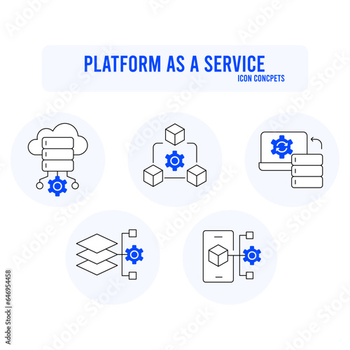 PaaS Icon. Platform as a Service Icon. PaaS architecture Icon. Vector Editable Icon.