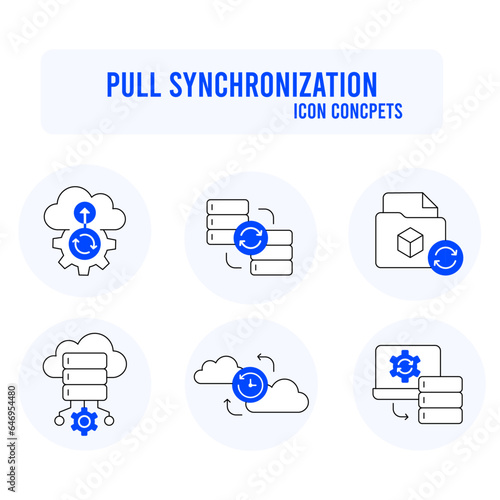 Pull data sync icon. Pull data synchronization icon. Data pull. Pull syncing. Data sync pull. Vector Editable Icon.