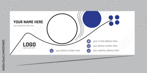 modern digital email signature electronic mail design mail social address blue boss branding business call chat concept 
 contact corporate free vector new idea lay out of corporate 