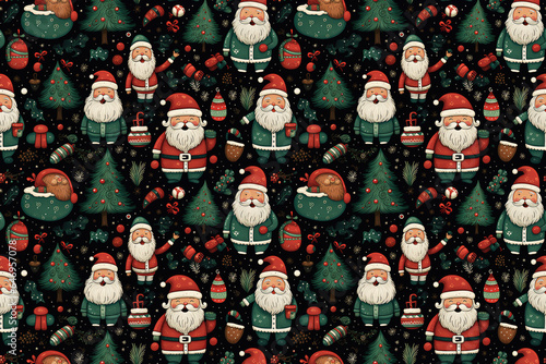 Christmas Santa's seamless tileable wallpaper backgrounds