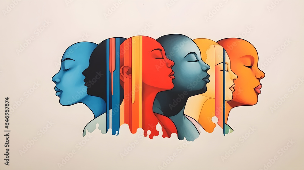 Une brillante illustration représentant la diversité des races, des