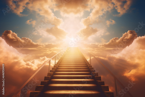 Photographie Stairway leading up to sky. Stairway to heaven.