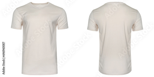 Images of a man's v-neck T-shirt