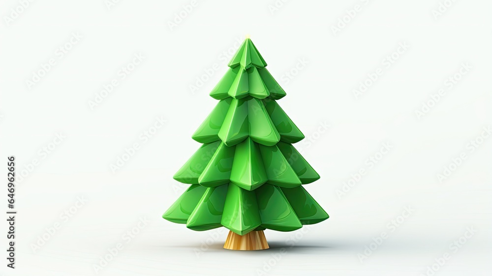 Obraz premium 3d rendered christmas tree isolated on white background