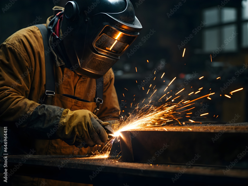 welder at work. Generative ai welder at work. Generative ai