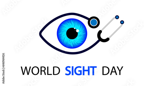 Sight day world WSD eye and phonendoscope,