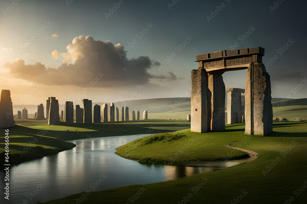 a village inspired by the grandeur and mystery of stonehenge