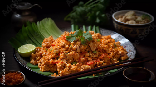 Satisfy Your Cravings: Dive into the Irresistible World of Freshly Cooked Pad Thai, Bursting with Flavor!