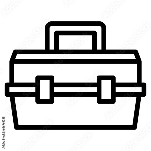 toolbox icon in line style isolated on transparent background. Construction tools, vector illustration for graphic design projects