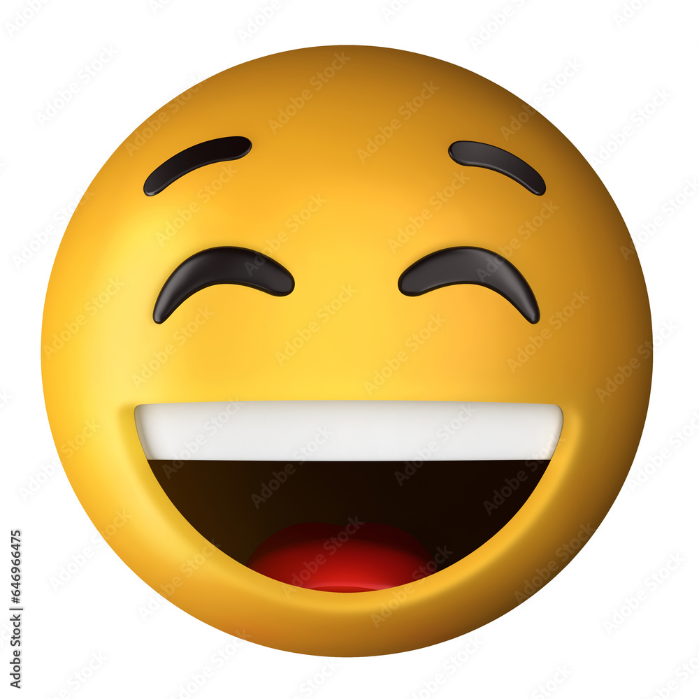 Emoji Happy - 3D illustration isolated on a white background Emoji Happy - 3D illustration isolated on a white background