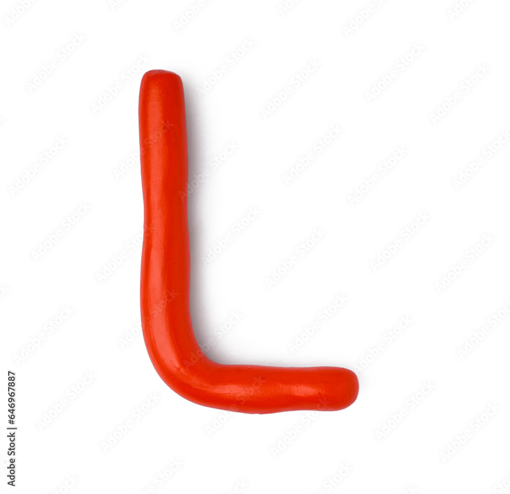 Letter L made of play dough on white background Letter L made of play dough on white background