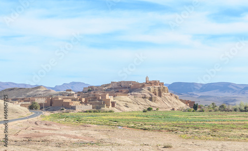 View on the berber village Tizgzaouine from the N9 in Morocco.