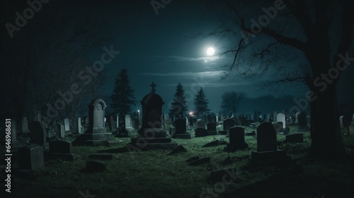 graveyard in the night