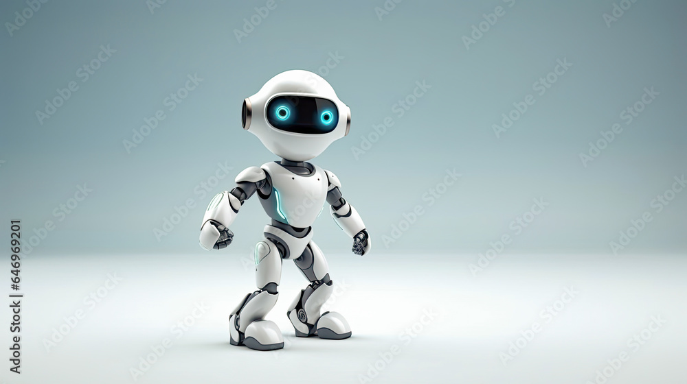 Background with robot with space for text, generative ai Background with robot with space for text, generative ai
