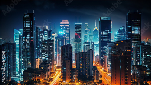 city skyline at night, this design was generated by an artificial intelligence © kevin