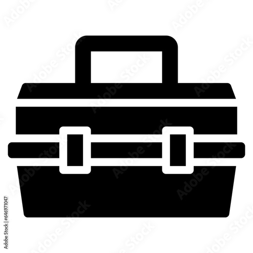 toolbox icon in glyph style isolated on transparent background. Construction tools, vector illustration for graphic design projects