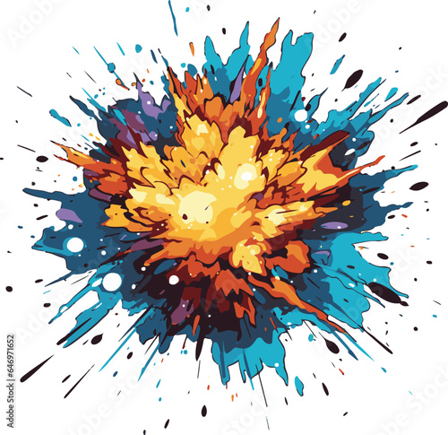 colorful explosion on white isolated background