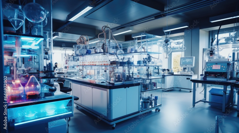 Fototapeta premium A high-tech laboratory with advanced equipment. Generative AI