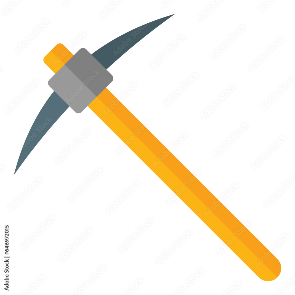 pickaxe icon in flat style isolated on transparent background. Construction tools, vector illustration for graphic design projects pickaxe icon in flat style isolated on transparent background. Construction tools, vector illustration for graphic design projects