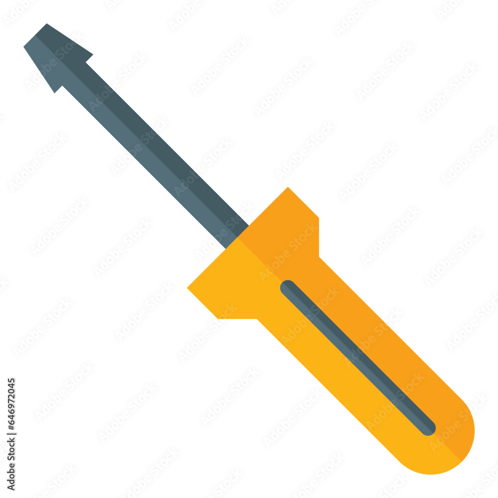 screwdriver icon in flat style isolated on transparent background. Construction tools, vector illustration for graphic design projects screwdriver icon in flat style isolated on transparent background. Construction tools, vector illustration for graphic design projects