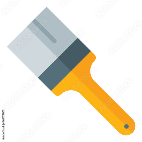 paint brush icon in flat style isolated on transparent background. Construction tools, vector illustration for graphic design projects photo