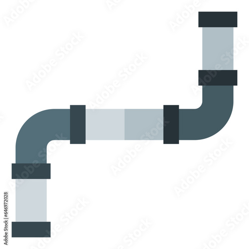 pipe icon in flat style isolated on transparent background. Construction tools, vector illustration for graphic design projects