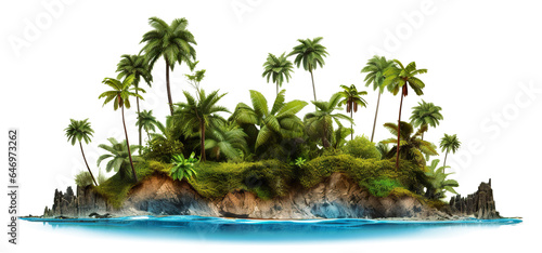 Picturesque palm island, cut out