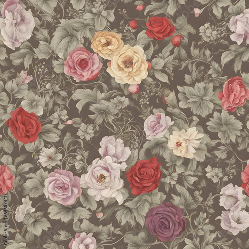 seamless pattern with roses background