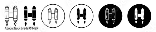 Jetpack icon. water sport activity on beach with jet backpack symbol. Air fly transportation booster vector. Space craft futuristic propulsion device sign.