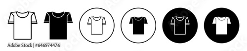 T-shirt icon. Sport Tee shirt with sleeve symbol. Fashion cloth for men and women for top vector. Blank t shirt apparel sign.