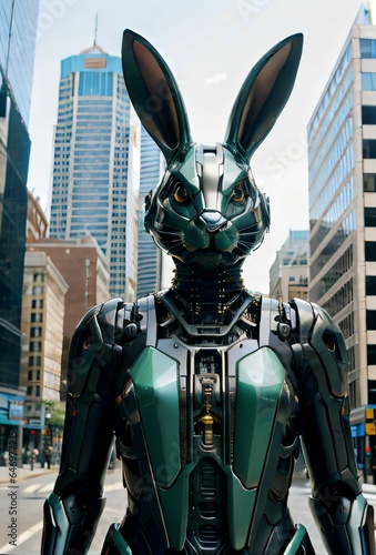 robot cyborg soldier rabit