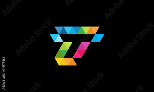 Letter T Colorful Low Poly Logo Design Element,logo design vector 