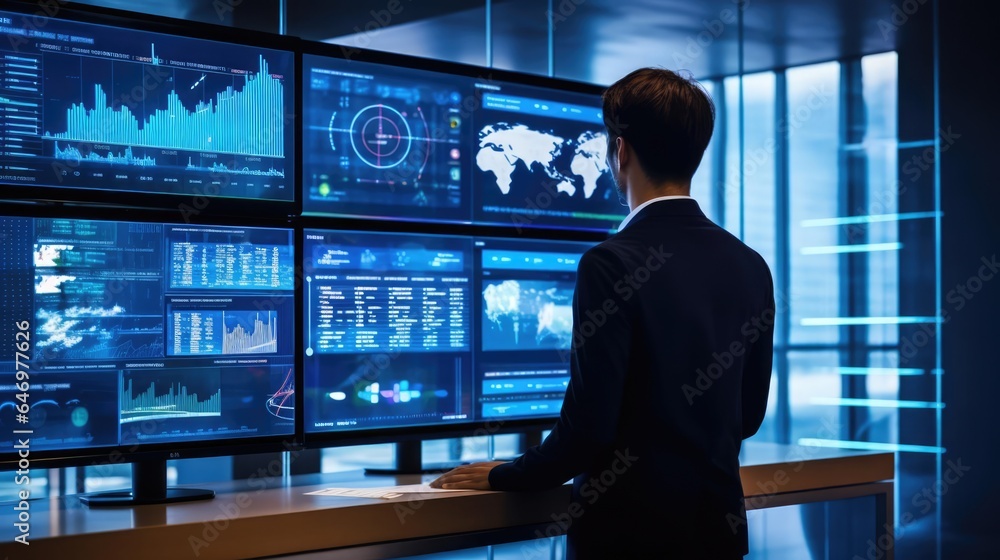 A data scientist analyzing big data sets with advanced analytics tools A data scientist analyzing big data sets with advanced analytics tools