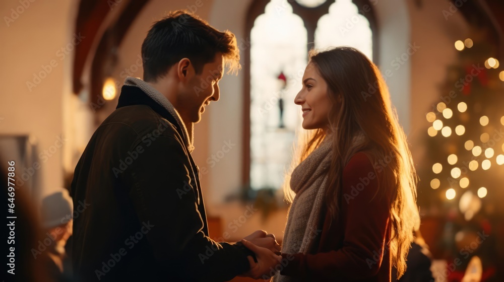 A proposal at a traditional chapel in a picturesque village A proposal at a traditional chapel in a picturesque village