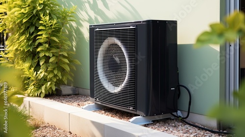 Air Source Heat Pump Installed in Residential Building © Neo