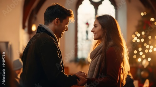 A proposal at a traditional chapel in a picturesque village