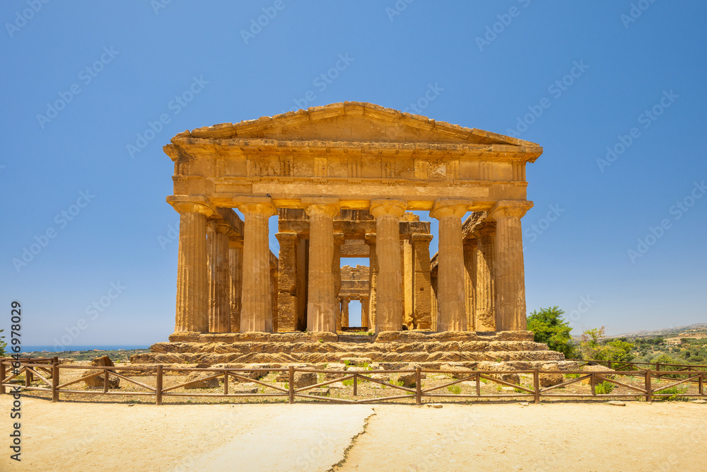 Temple of Concordia in Valley of the Temples. Archaeological site in Agrigento at Sicily, Italy, Europe.