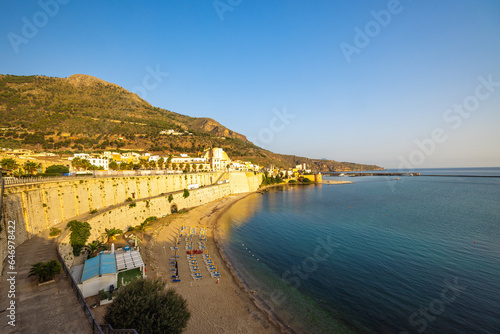 City beach in Castellammare del Golfo at sunrise, a town on the coast of northwestern Sicily. © Viliam