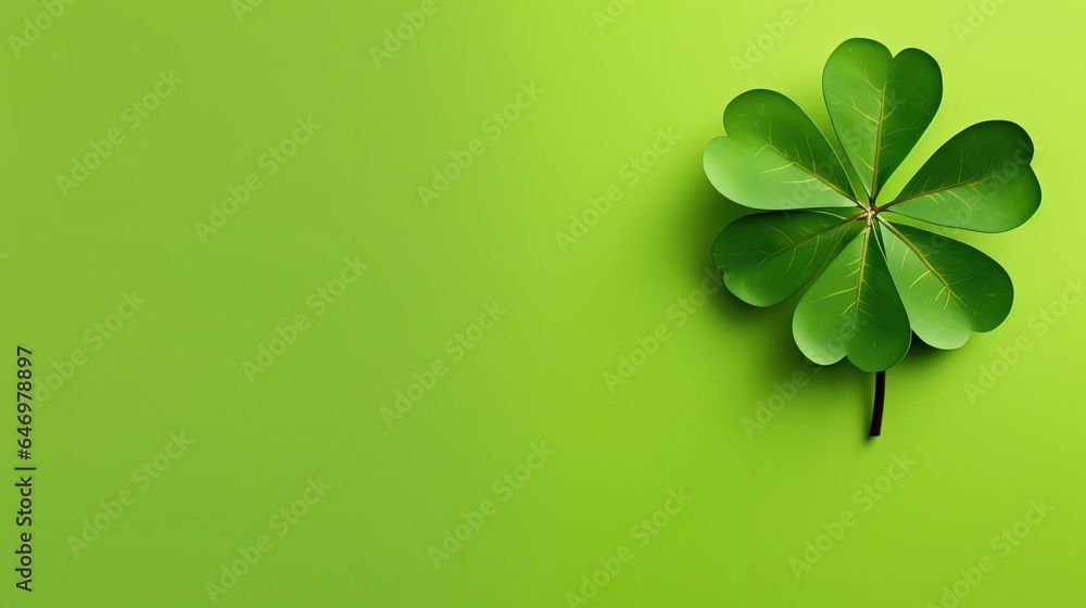 Four-Leaf Green Clover for Good Luck