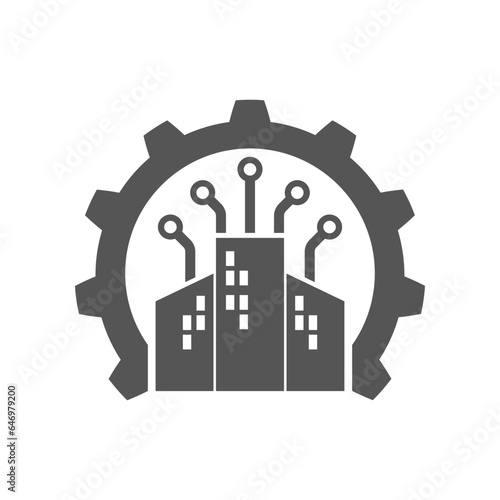 Digital Manufacturing. Industry 4.0 Scientific industry, production, smart industry and manufacturing. Editable Stroke. EPS 10.