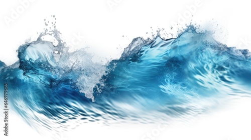 Ocean water surface waves isolated on transparent background