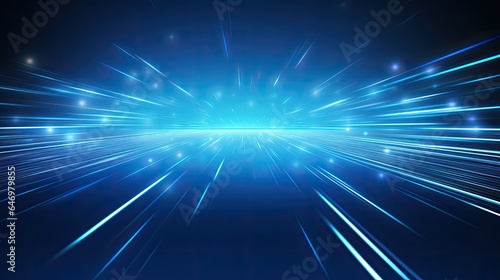 Blue abstract background with glowing lines