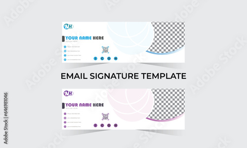 Business email signature with an author photo place modern and minimal layout Corporate, Modern and Professional Email Signature. Creative Multipurpose business email signatures