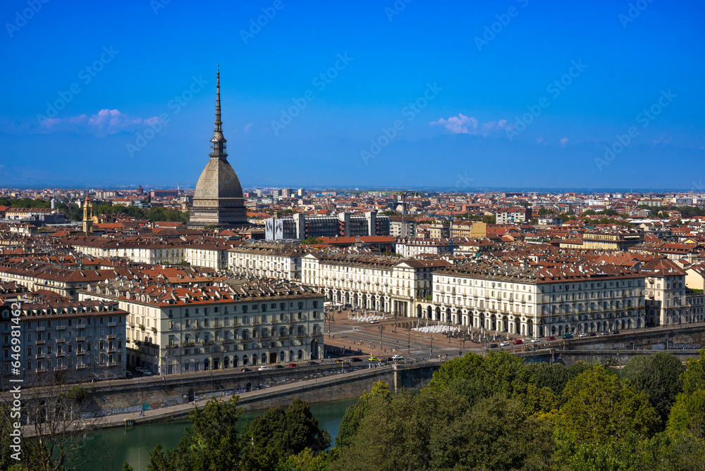 Areal view of Torino, Italy