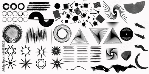 Cyber neo futuristic grids, and elements, retro collection is a trending mixture modern diverse design elements. Cyberpunk retro futurism set, vaporwave. Digital elements for web design